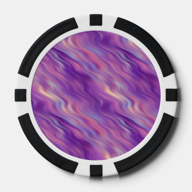 Violet Lila Wavy Textur Pokerchips (Vorderseite)