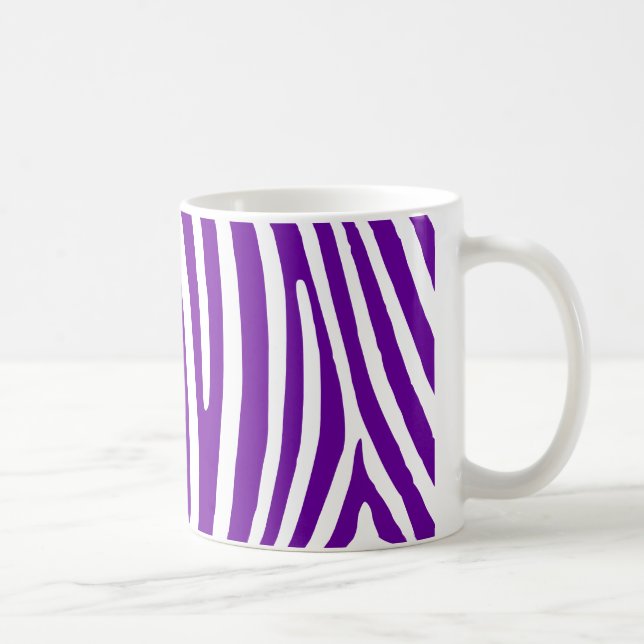 Violet Lila Zebra Streifen Kaffeetasse (Rechts)