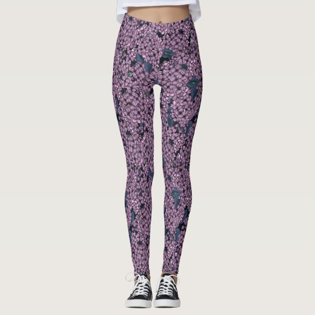 Violet Lilac Garden Leggings (Vorderseite)