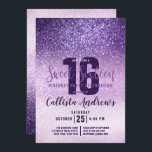 Violet Lilac Lila Triple Glitzer Ombre Sweet 16 Einladung<br><div class="desc">Diese junge, moderne und glitzernde 16 . Geburtstag-Geburtstagsfeier eignet sich perfekt für den besonderen Tag Ihrer Teenagertochter. Es verfügt über ein Imitat gedruckt violett lila in lila lila in pastellfarbenen lila funkelnd Glitzer ombre Farbverlauf. Es ist schick, elegant, hübsch, einzigartig und cool; all die Qualitäten, die Ihre Tochter für ihr...</div>