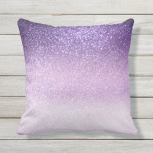 Violet Lilac Pastel Lila Triple Glitzer Ombre Kissen