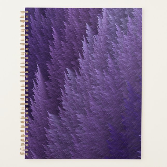 Violet Lilac Purple Tartan Feather Pattern Planer (Vorderseite)