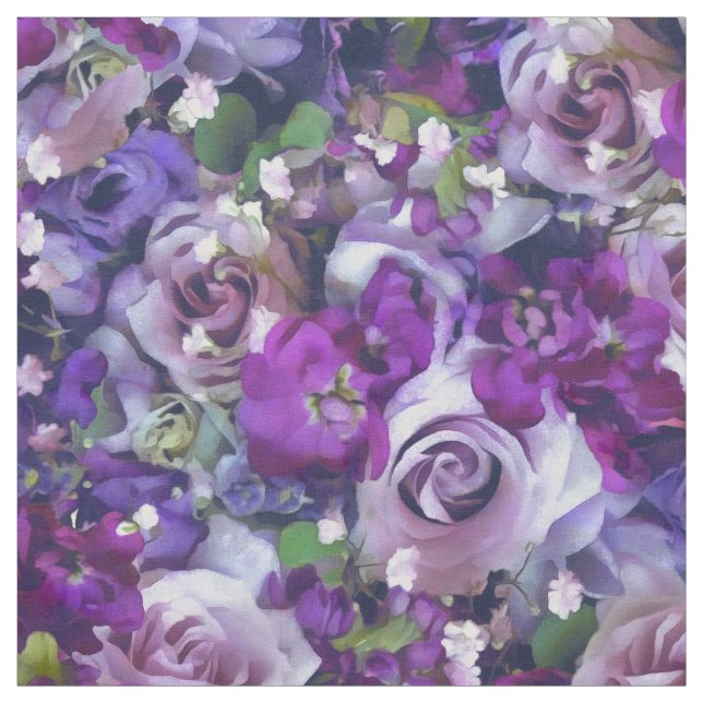 Violet Lilac Rose Blume Gartenmuster Stoff (Muster)