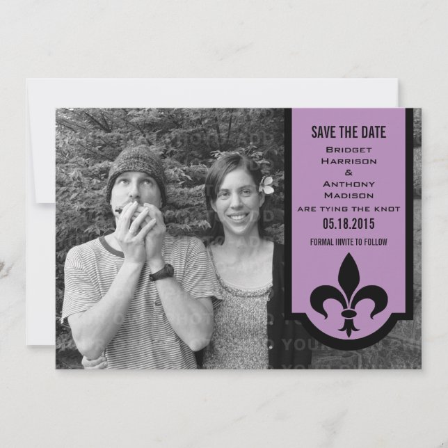 Violet Lilie Banner Save the Date einladen (Vorderseite)