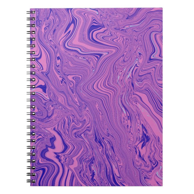 Violet Liquid Marble Abstract Pattern Notizblock (Vorderseite)