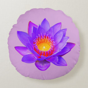 Violet-Lotus-Blume Rundes Kissen