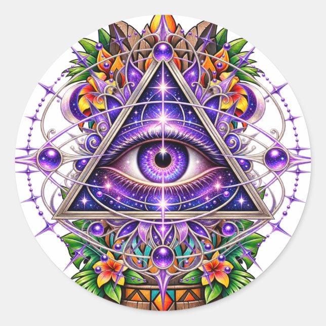 Violet Lunar Eye Aufkleber (Vorderseite)