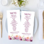Violet Magenta Lila florale Blume Hochzeit Essen Menükarte<br><div class="desc">Das ist ein Violet Magenta Lila Blumenkost-Menü Blume Hochzeit.</div>