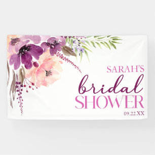 Violet Magenta Lila florales Brautparty Banner