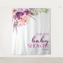 Violet Magenta Purple Floral Baby Shower