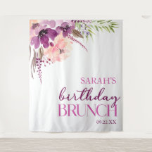 Violet Magenta Purple Floral Birthday Brunch