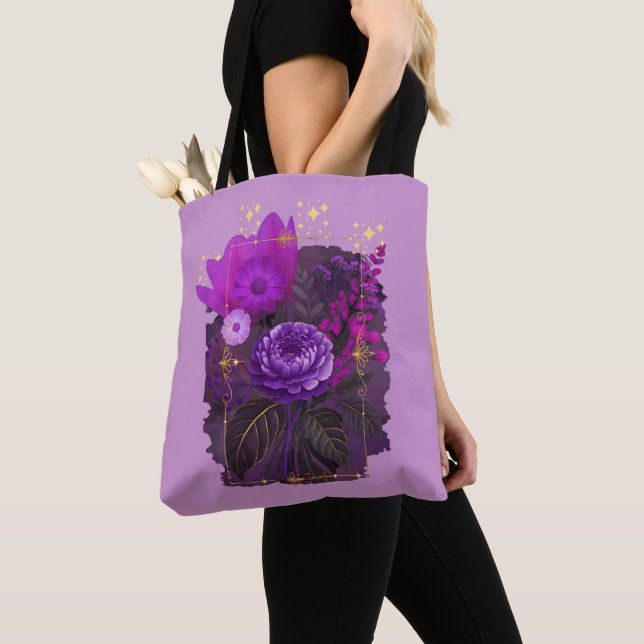Violet Magical Floral Bouquet in Golden Frame (Von Nahem)
