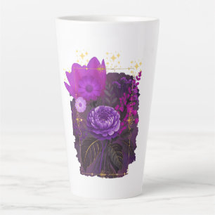 Violet Magical Floral Bouquet in Golden Frame Milchtasse