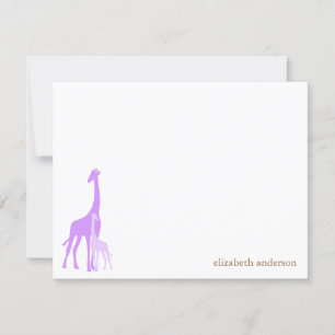 Violet Mama und Baby Giraffe Vielen Dank Dankeskarte