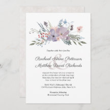 Violet Meadow Watercolor Einladung zur Hochzeit