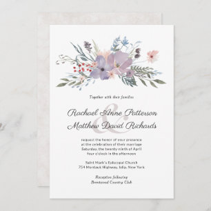 Violet Meadow Watercolor Einladung zur Hochzeit