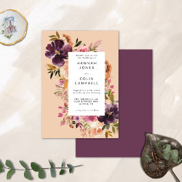 Violet Meadows Modern Fall Floral Einladung