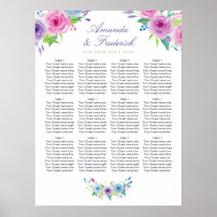Violet Mix Wasserfarbe Blumenkarte Poster