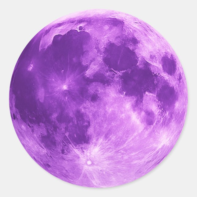 Violet Moon – Cosmic Minimalist Tee Runder Aufkleber (Vorderseite)