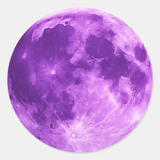 Violet Moon – Cosmic Minimalist Tee Runder Aufkleber (Vorderseite)
