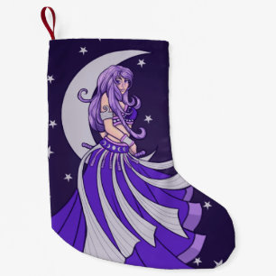 Violet Moon Goddess Bly Dancer Lila Art Kleiner Weihnachtsstrumpf