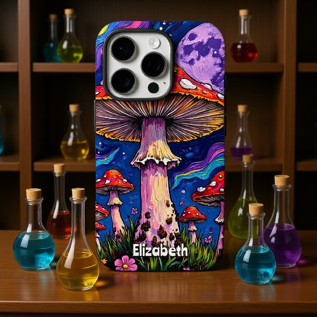 Violet Moonlit Mushrooms Case-Mate iPhone Hülle (Von Creator hochgeladen)