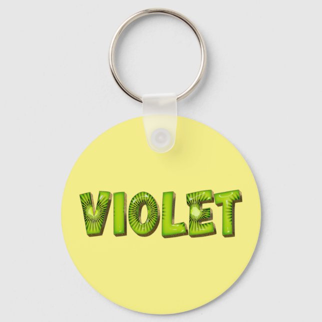Violet Name Kiwi Design Schlüsselanhänger (Vorderseite)