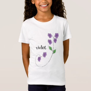 Violet Name Mädchen Flowert T-Shirt
