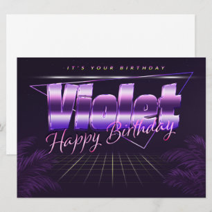 Violet Name Vorname lila retro Karte Geburtstag