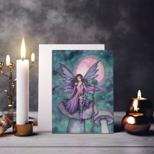 Violet Night Fairy Blank Card von Molly Harrison Karte