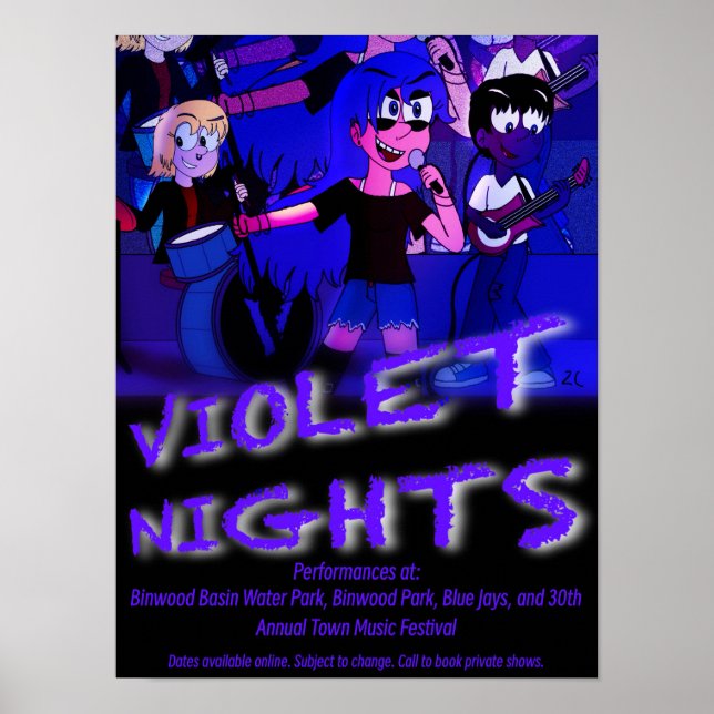Violet Nights Band Poster (Vorne)