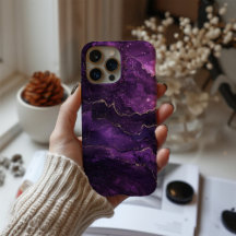 Violet Obscura Luxus Tiefes Purpur Marmor Gold