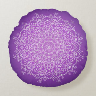 Violet Om Mandala Medizin Rundkissen Rundes Kissen