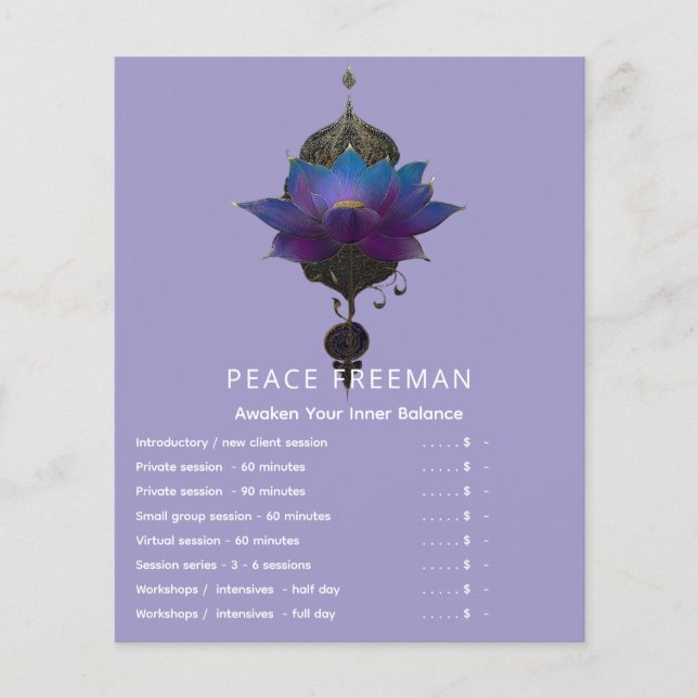 VIOLET ORACLE | MYSTISCHES LOTUS-SYMBOL FLYER (Vorne)