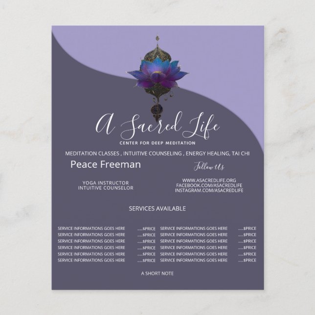 VIOLET ORACLE | MYSTISCHES LOTUS-SYMBOL FLYER (Vorne)