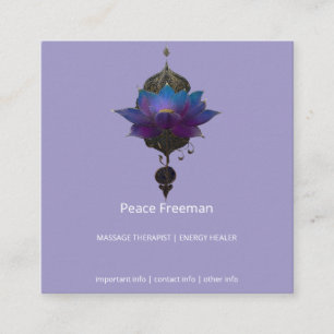 VIOLET ORACLE MYSTISCHES LOTUS-SYMBOL QUADRATISCHE VISITENKARTE