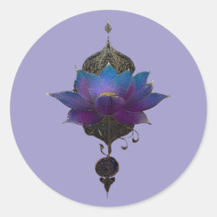 VIOLET ORACLE   MYSTISCHES LOTUS-SYMBOL RUNDER AUFKLEBER