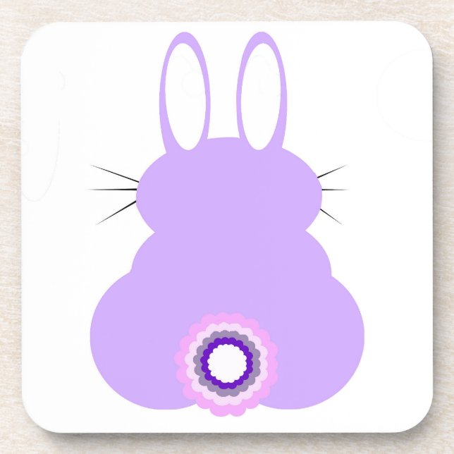 Violet-Oster-Bunny-Hard-Kunststoff-Untersetzer Getränkeuntersetzer (Vorderseite)