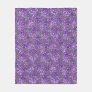 Violet paisley Damask blumenorientiert ethnisch Fleecedecke