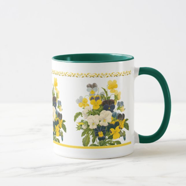 Violet Pansy Botanischer Blumencoffee Tasse (Rechts)