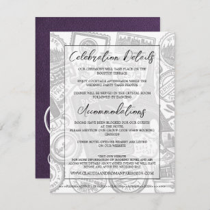 Violet Paris Passport Wedding Begleitkarte