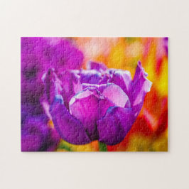 Violet Parrot Tulip farbenfrohe Szene Puzzle