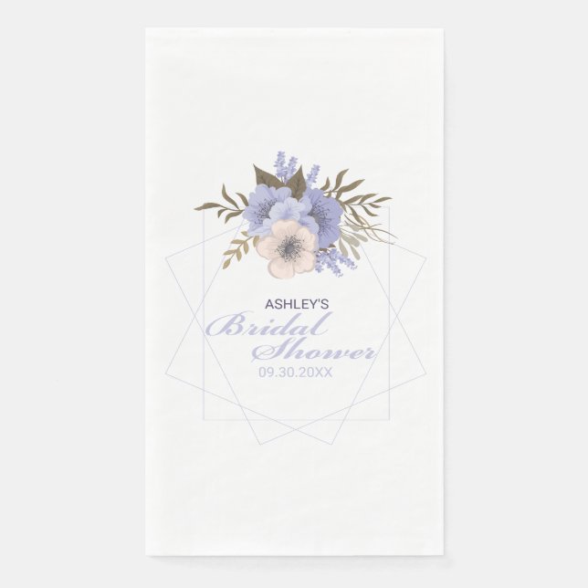 Violet Peach Pastel Geometrische Rose Brautparty Serviette (Vorderseite)