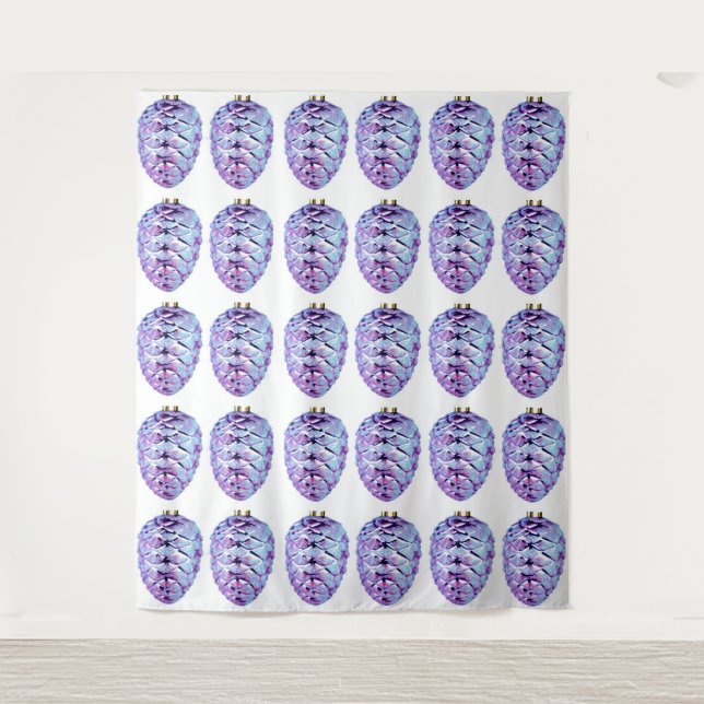 Violet Pinecones Tapestry Wandteppich (Vorderseite)