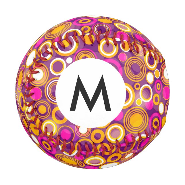 Violet Polka Dot Pattern Baseball (Vorderseite Links)