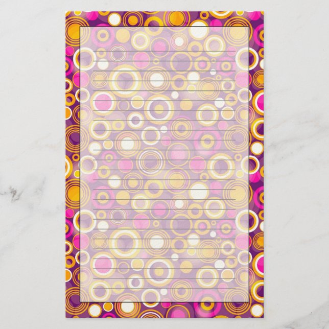 Violet Polka Dot Pattern Briefpapier (Vorderseite)