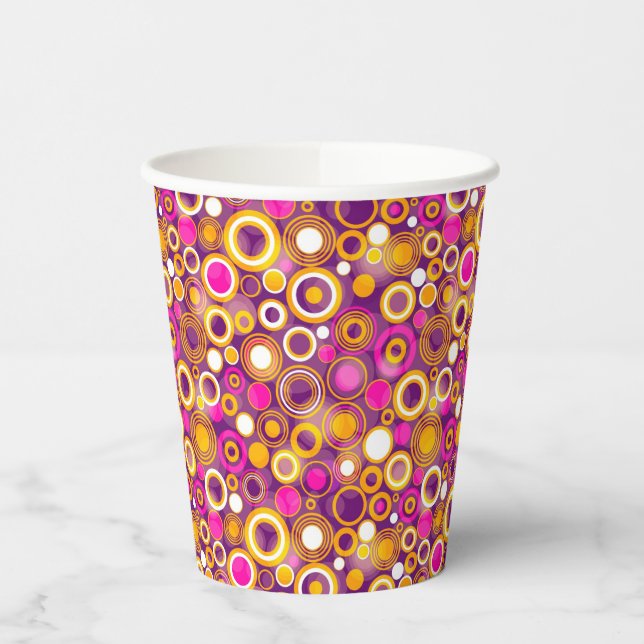 Violet Polka Dot Pattern Pappbecher (Links)