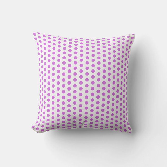 Violet Polka Dots Lila weiße Farben Girly Kissen (Vorderseite)