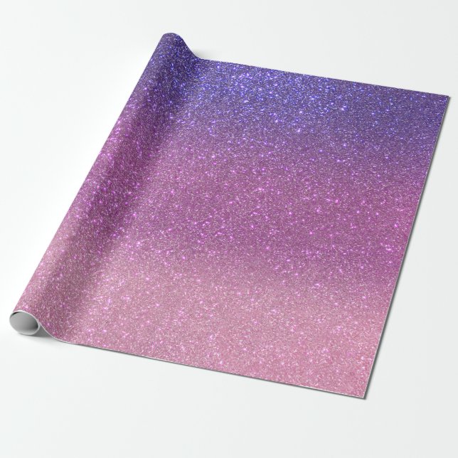 Violet Princess Blush Pink Triple Glitzer Ombre Geschenkpapier (Ungerollt)