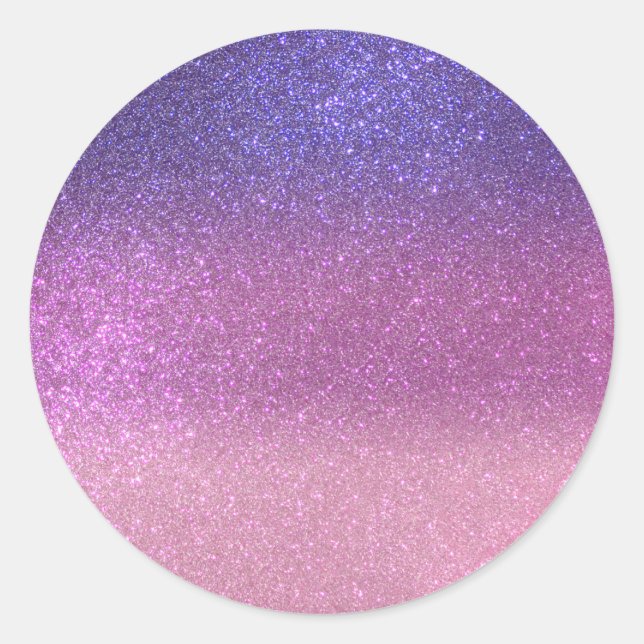 Violet Princess Blush Pink Triple Glitzer Runder Aufkleber (Vorderseite)